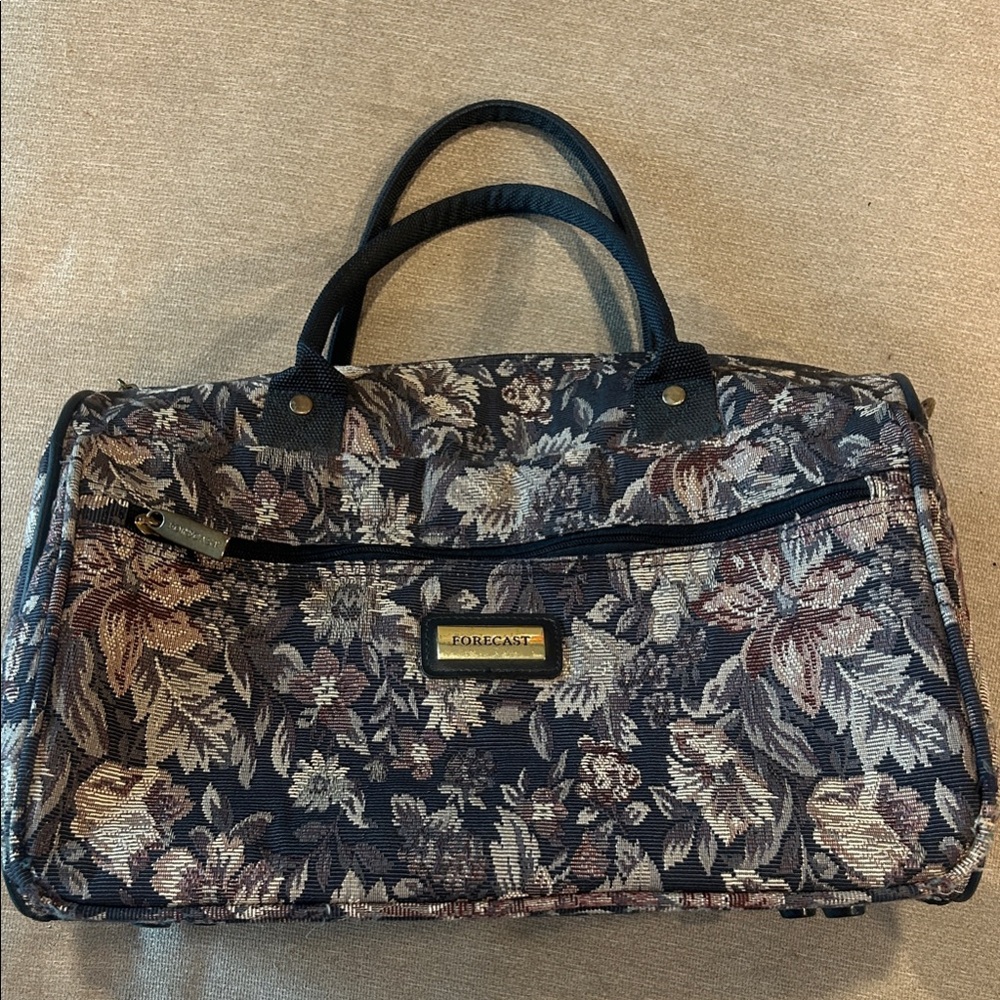 Floral Women's Bag - Black and Cream